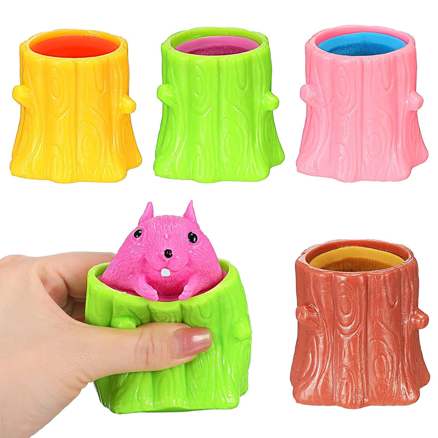 AGC Toys for Kids, Squirrel Squeeze Toy Stress Relieve Flexibility Finger Toy Rubber Stake Fidget Toys Funny Pen Tree Stumps, Anxiety Squeeze Sensory Autism Silicone Decompression Toy Pack of 1 Pc (B0BDW7RL57) Amazon Price History, Amazon Price Tracker