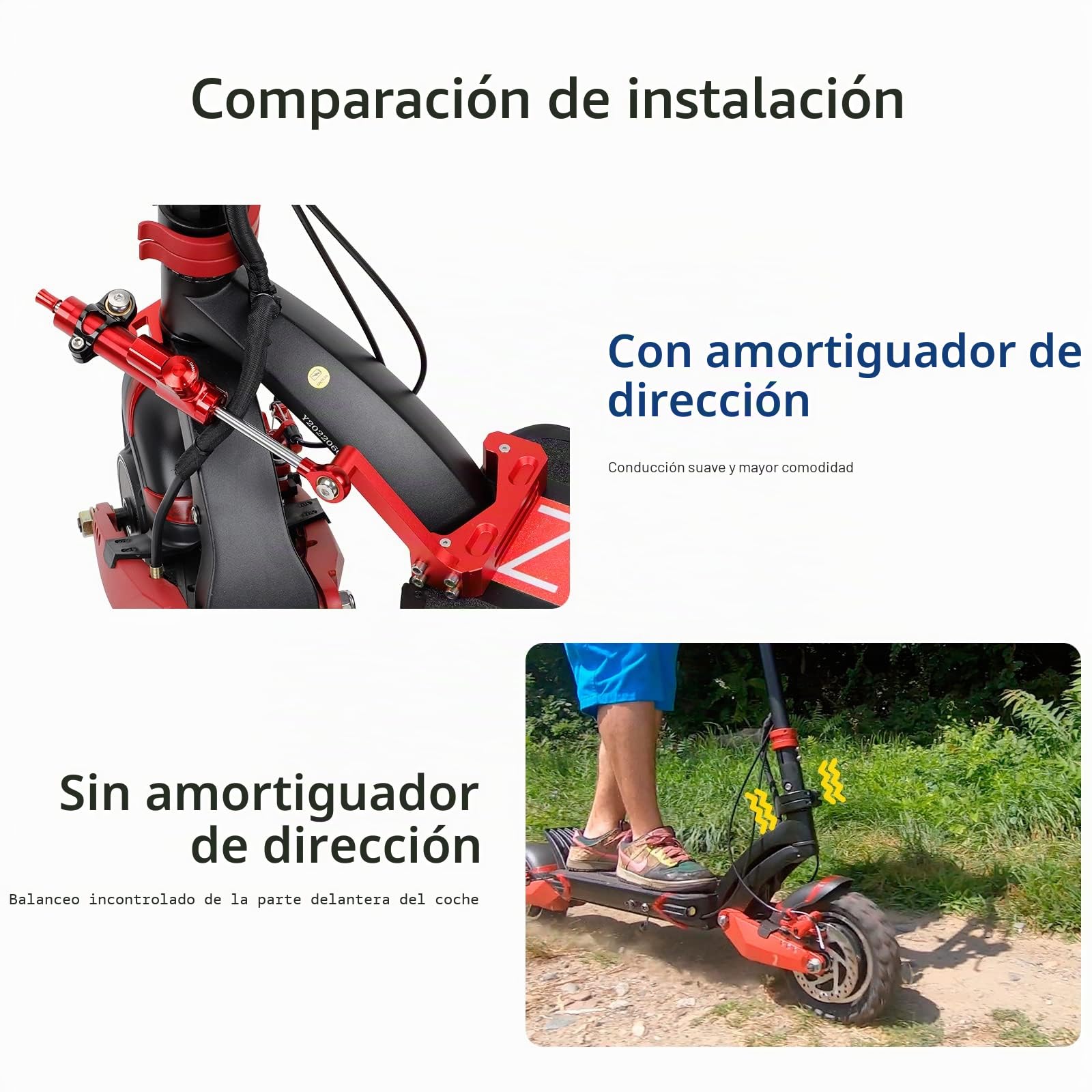 ulip Juego de amortiguadores de dirección para Speedual Zero 10 x 10 pulgadas, regla de amortiguación, estabilizador, accesorios, scooter eléctrico, vaporizador