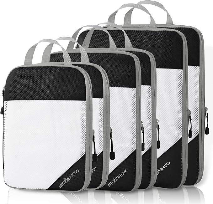 Compression Packing Cubes Travel Organizer, NICOSHOW Packing Cubes for