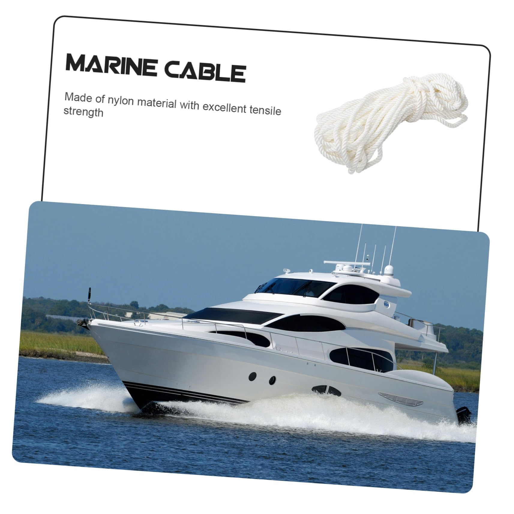 1 Rolle Geflochtenes Nylonseil Weiß Hochwertige Marineleine für Sicheres Anlegen und Festmachen von Booten für Yacht und Hafen Langlebig und Robust