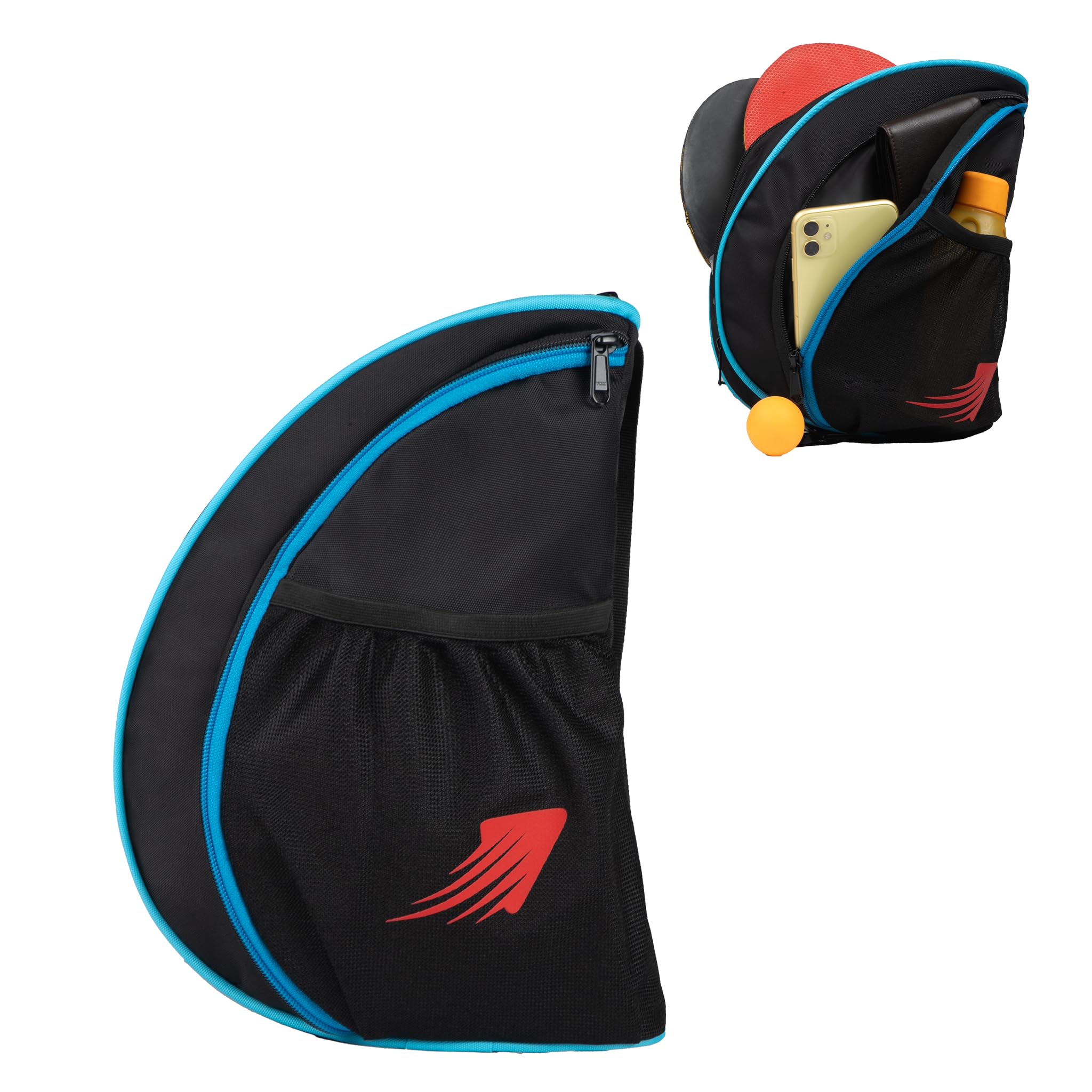 WHACKK Twirl | Unisex Table Tennis Equipment Bag | Tennis Case | Racket Case | TT Bag Cover |Ping Pong Paddle Case|Case Bag Double-Sided |Professional |Bat Protector Pouch |Travel (Black)-image-26