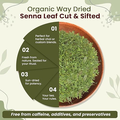 Miniatura 6 de Organic Way Polvo de hoja de sena de grado prémium (Cassia Angustifolia), certificado orgánico y kosher, súper alimentos, crudo, vegano, sin OMG y