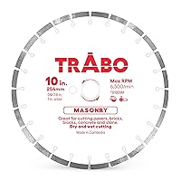 Vista 13 de Trabo Hoja de unión de diamante segmentada de mampostería de 14 pulgadas para cortar cemento, adoquines, hormigón con barras de refuerzo, piedra