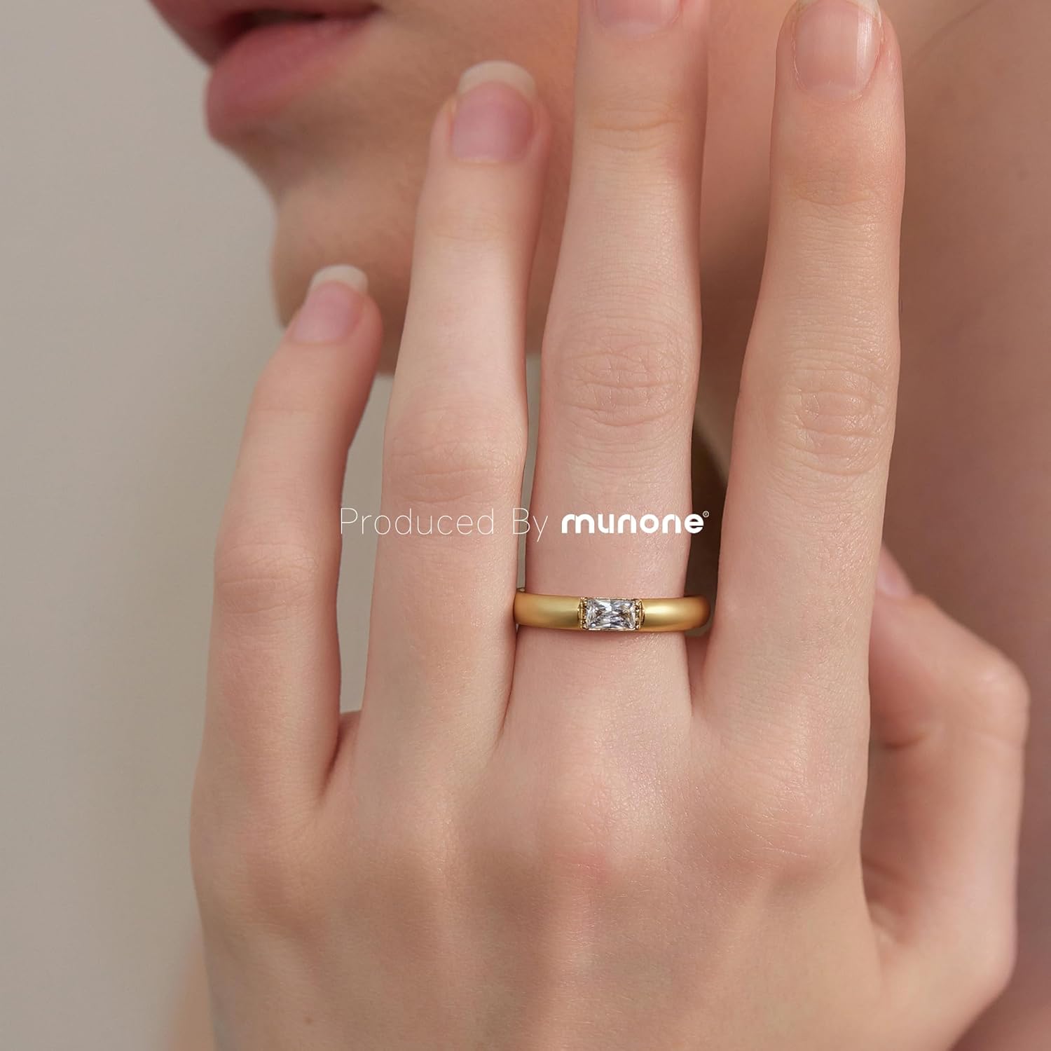 4mm Emerald Cut Cubic Zirconia Ring, 18K Gold Plated Titanium Non Tarnish Wedding Rings for Women Men - Image 6