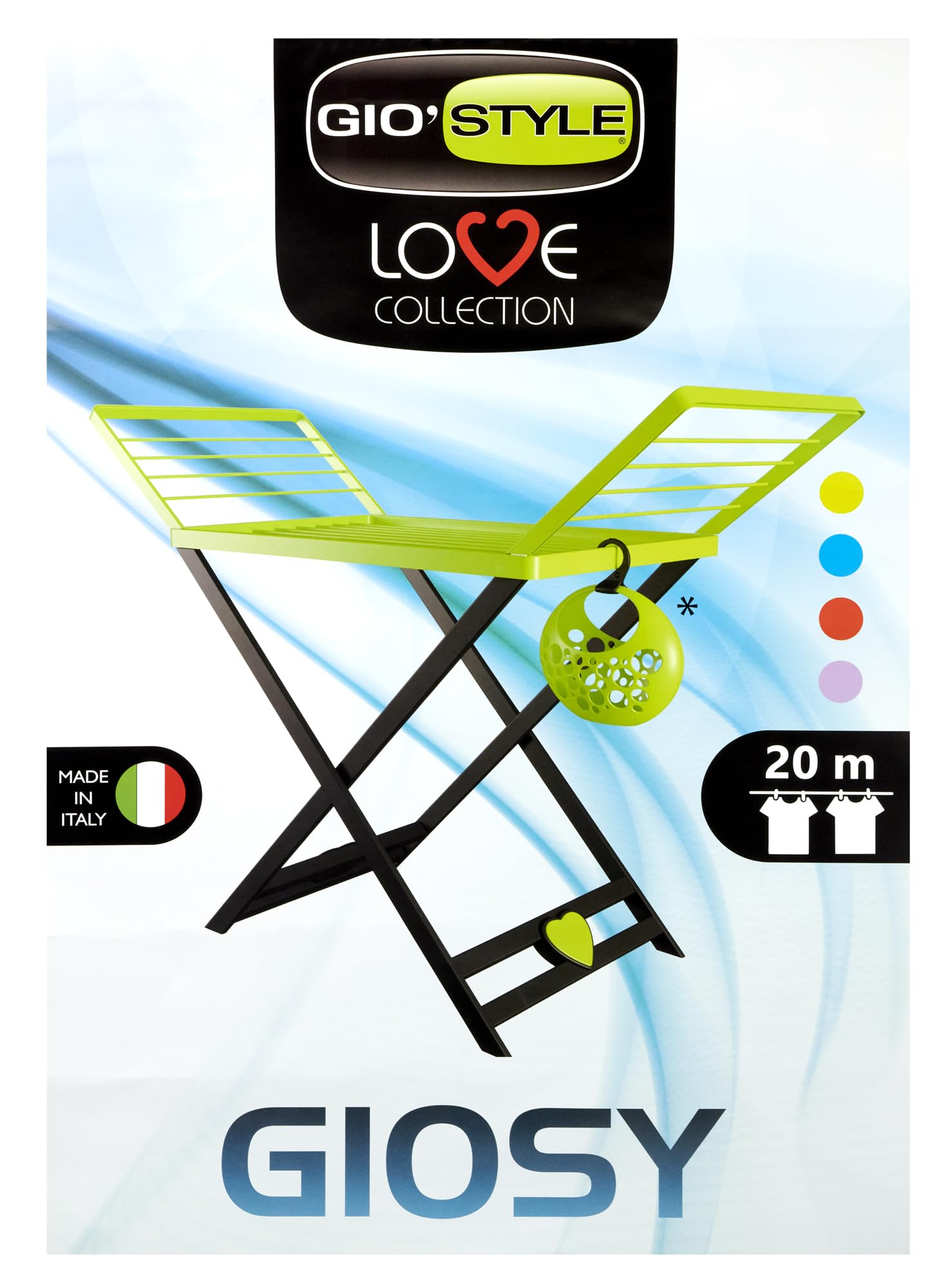 GIO'STYLE GioStyle Stendibiancheria Giosy | Arancione e Antracite | Pieghevole | Made in Italy | Ideale in Casa e all'Aperto | Realizzato in PP | Linea Love