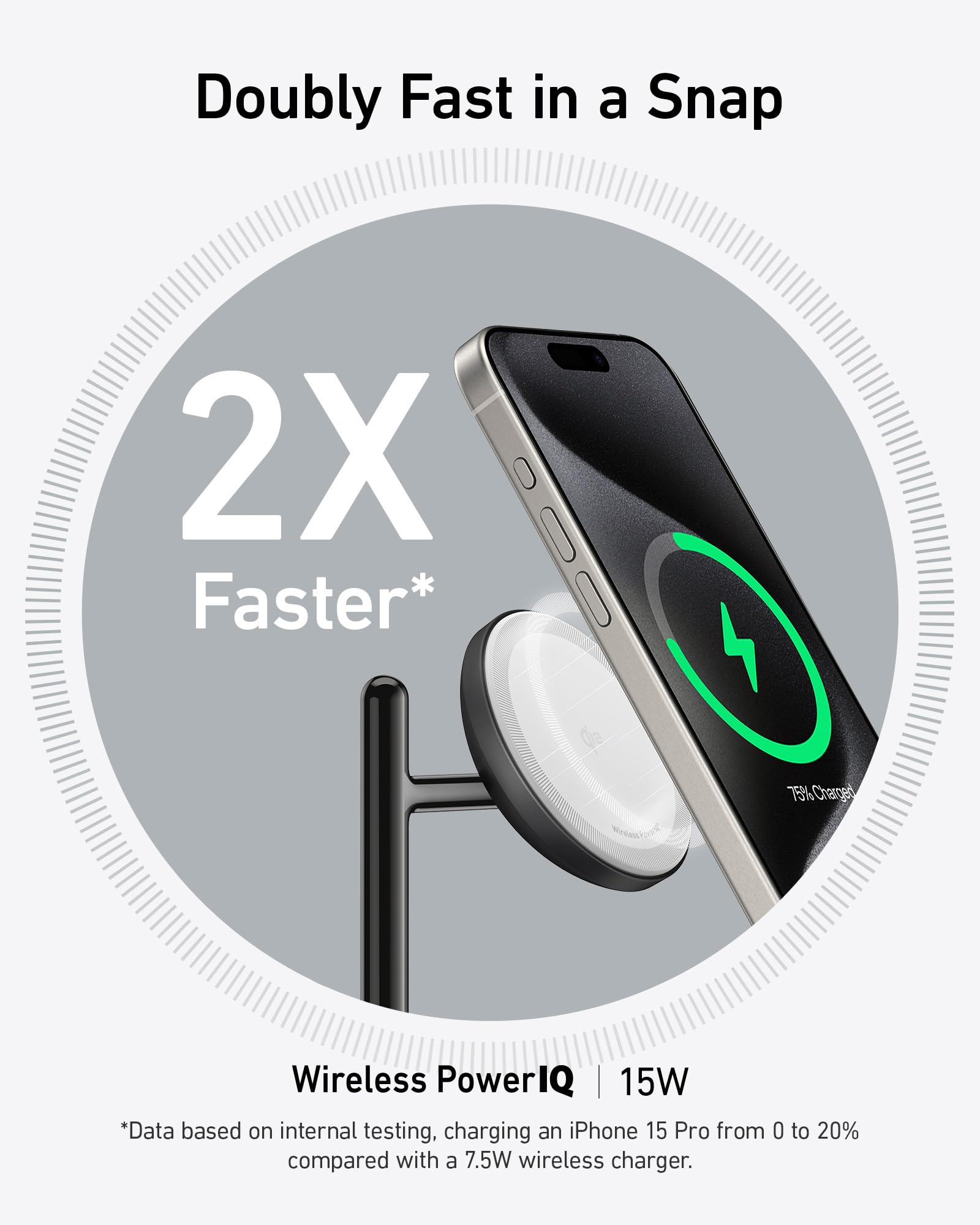 Anker 3-in-1 Wireless Charging Station, MagSafe Charger Compatible, Qi2 Certified 15W Wireless Stand - Image 2