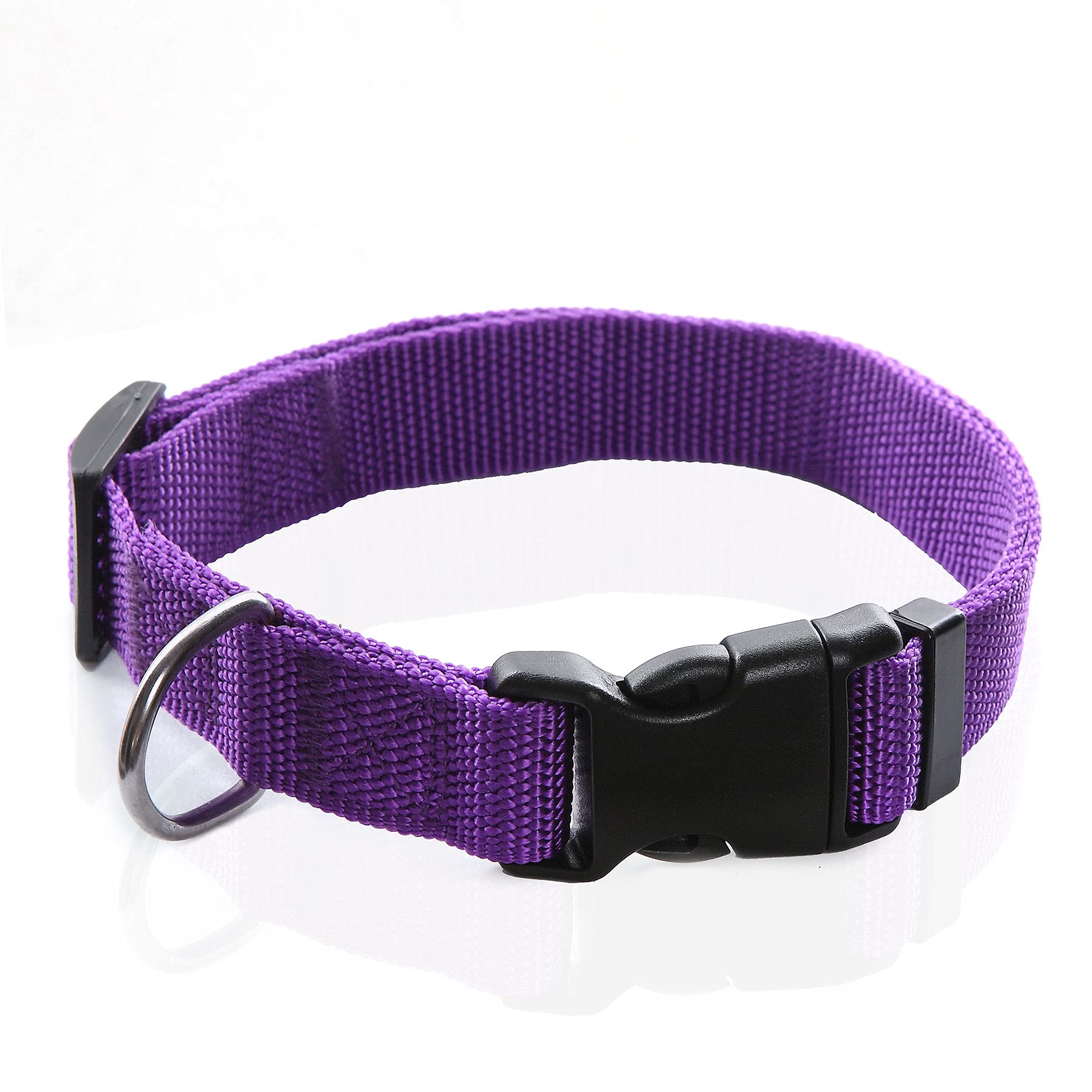 Adjustable Nylon Dog Collar, pet Collar 1 Inch 3/4 Inch 5/8 Inch Wide, for Large Medium Small Dogs (L(1" x 16-23"), Purple)