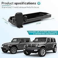 Vista 3 de CheroCar JL Soporte para teléfono con bandeja de taburete, accesorios interiores para Jeep Wrangler JL 2018-2022, se adapta a Jeep Gladiator JT