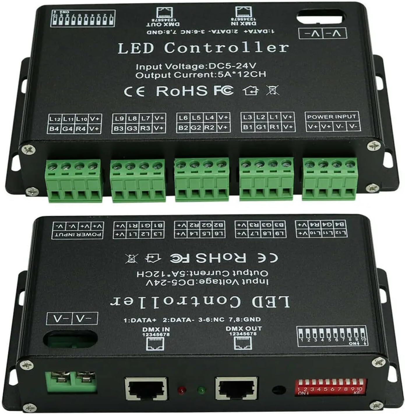 512 decoder with Digital Display dimming Driver RGBW 24-Channel LED decoder Controller for lamp DC5V-24V(4 channle)