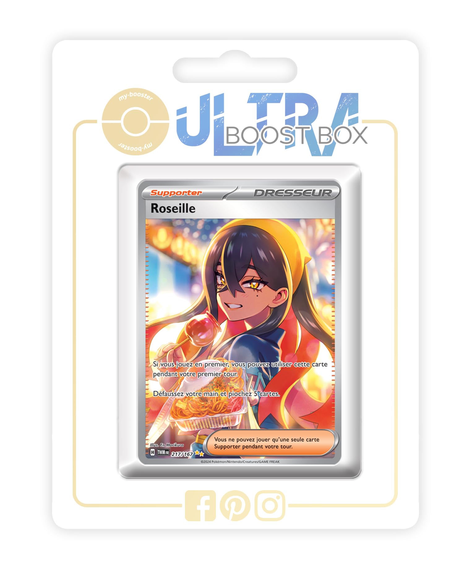 Roseille (Hana) 217/167 Geheimer Alternative Pokémon Gallery Trainer - Ultraboost X Écarlate et Violet 6 - Mascarade Crépusculaire Box mit 10 französisch Pokémon-Karten
