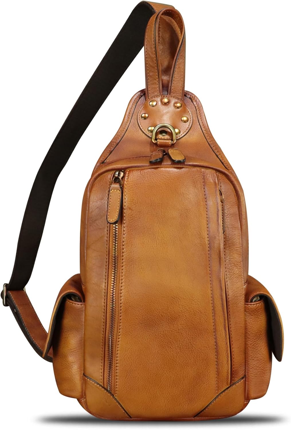 Genuine Leather Silng Bag for Men and Women Vintage Leather Sling Backpack Chest Purse Crossbody Bag - Image 6