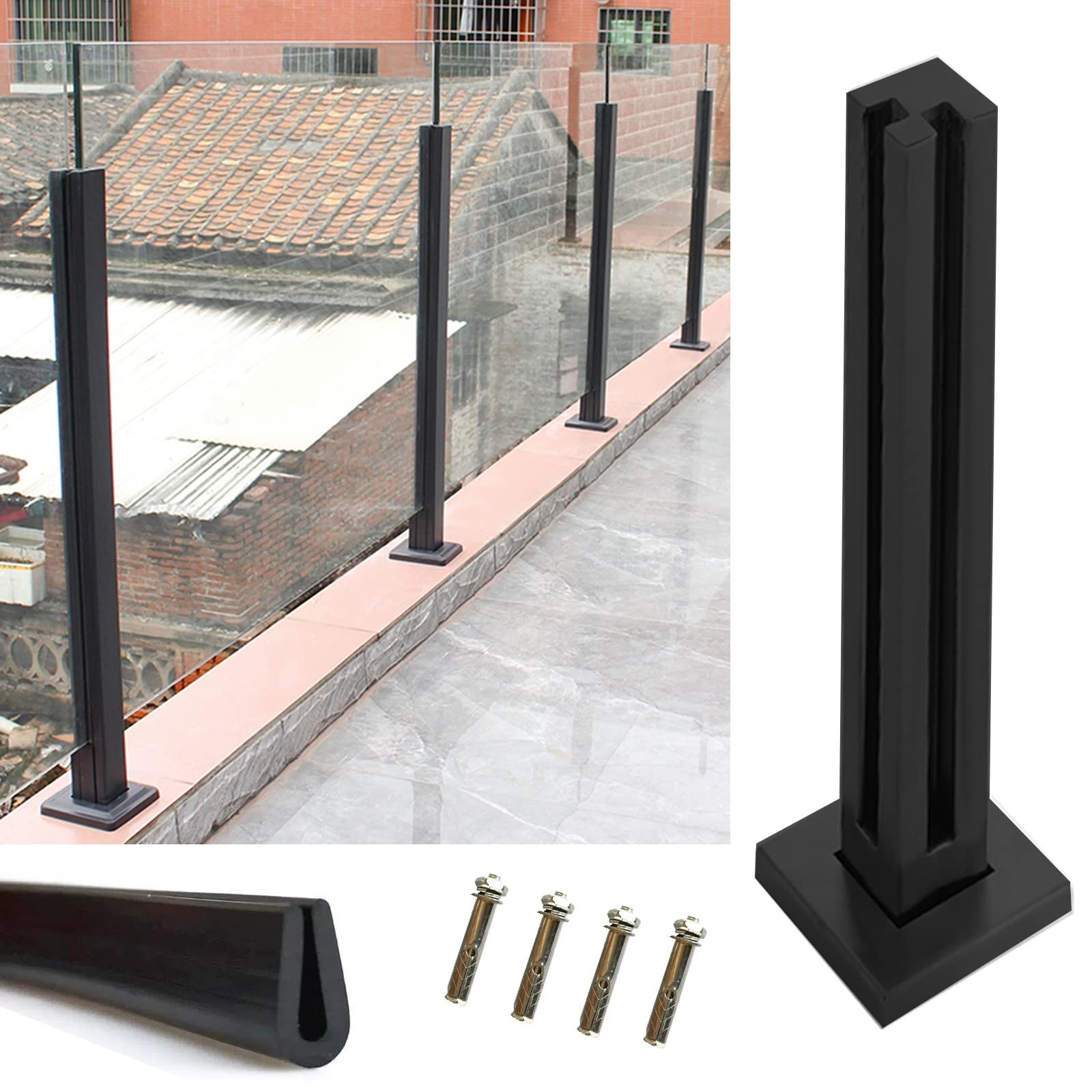 Postes de barandilla cuadrada comercial para vallas, barandillas de piscina, divisores de interior, plataformas de loft y sistema de barandilla de grapas