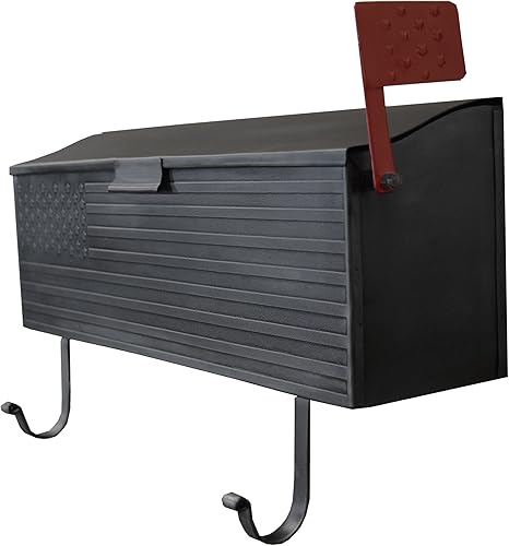 Miniatura 3 de Oakland Living AZ620-SILVER - Banderas de correo y colgadores de periódicos de metal patriótico plateado para montaje en pared