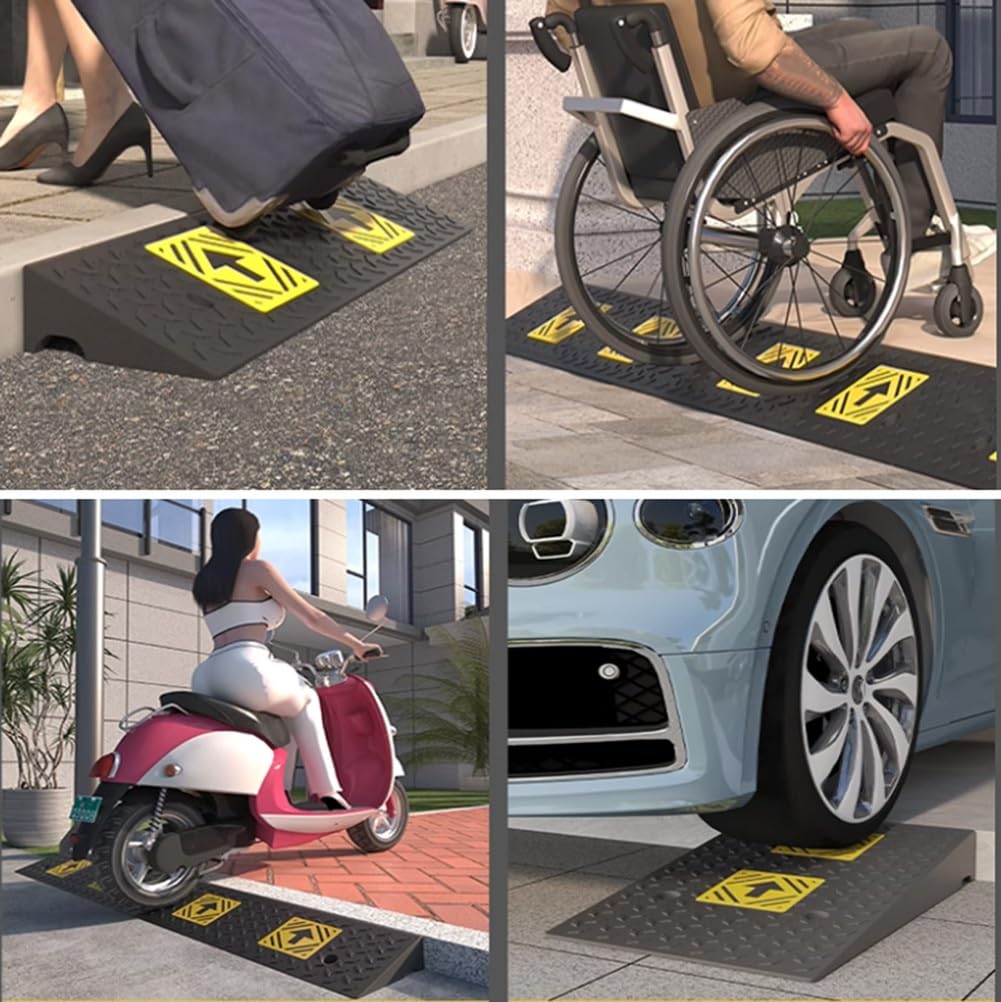 Rampy najazdowe/progi najazdowe, wysokość 4/5/6 cali, rampy samochodowe dla wózków inwalidzkich, schodów domowych, motocykli, kosiarek do trawy.(Rise 12cm (4.7 inch))