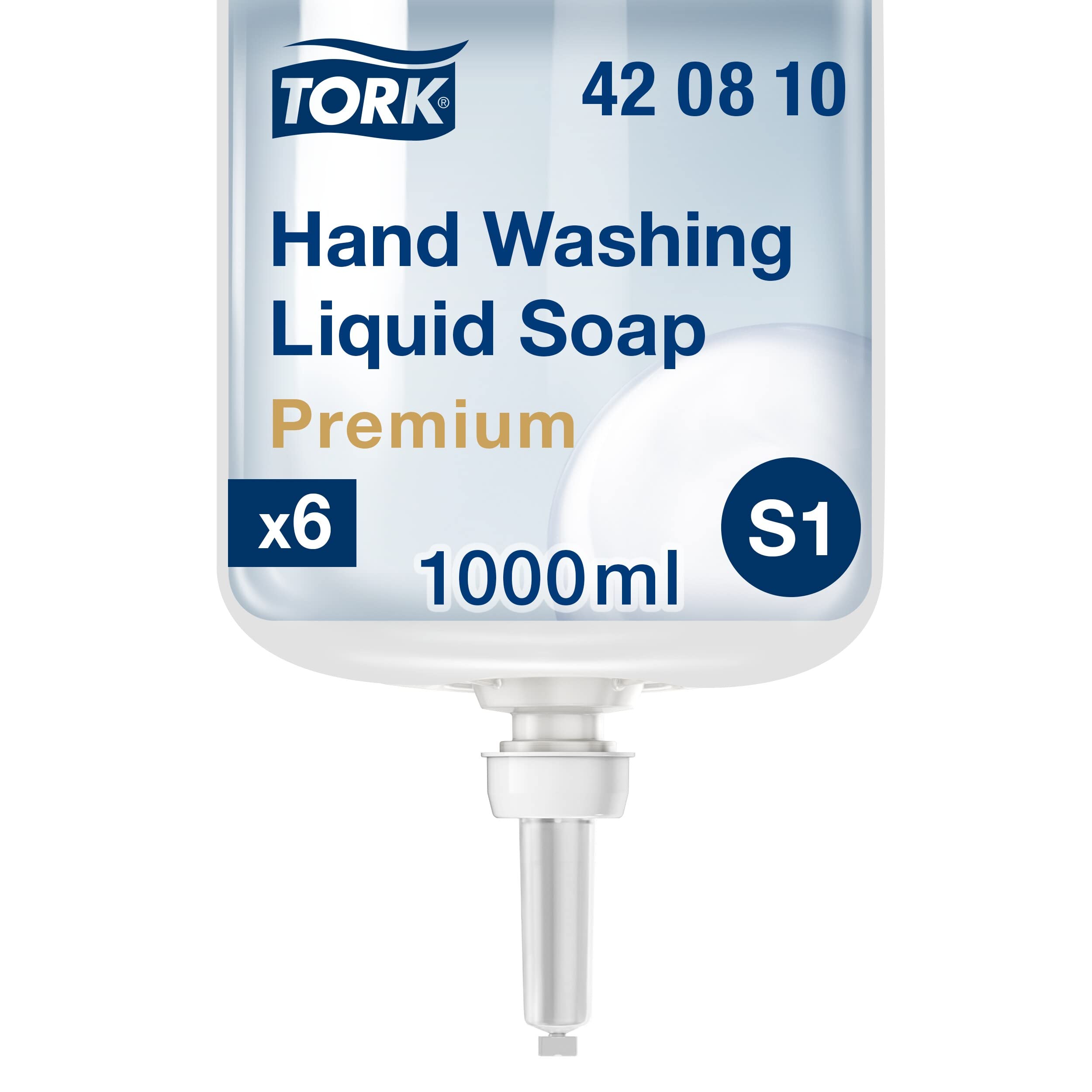 Tork Sapone Liquido per mani senza profumazione, S1/S11, azione sgrassante, 6 confezioni da 1000 ml, 420810