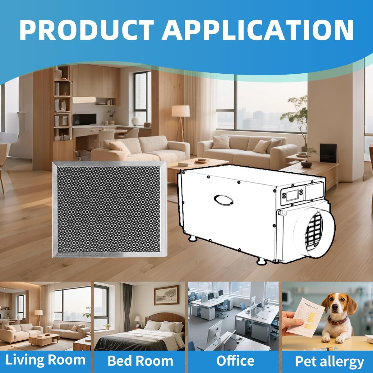 1830 5443 Washable MERV 8 Dehumidifier Replacement Filter Compatible with Whole-House Dehumidifiers 1850 1852 and Ventilation Models 8192 1819 Size 10 x 12 x 1 inch 2 Packs