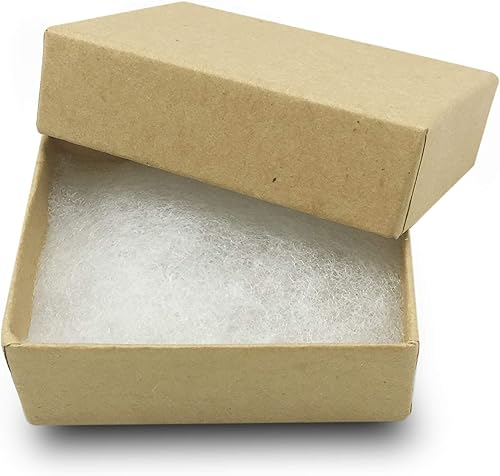 Miniatura 49 de TheDisplayGuys - Paquete de 25 cajas de regalo de papel de cartón relleno de algodón #21, color marrón kraft (2.6 x 1.6 x 1.0 pulgadas), para envío