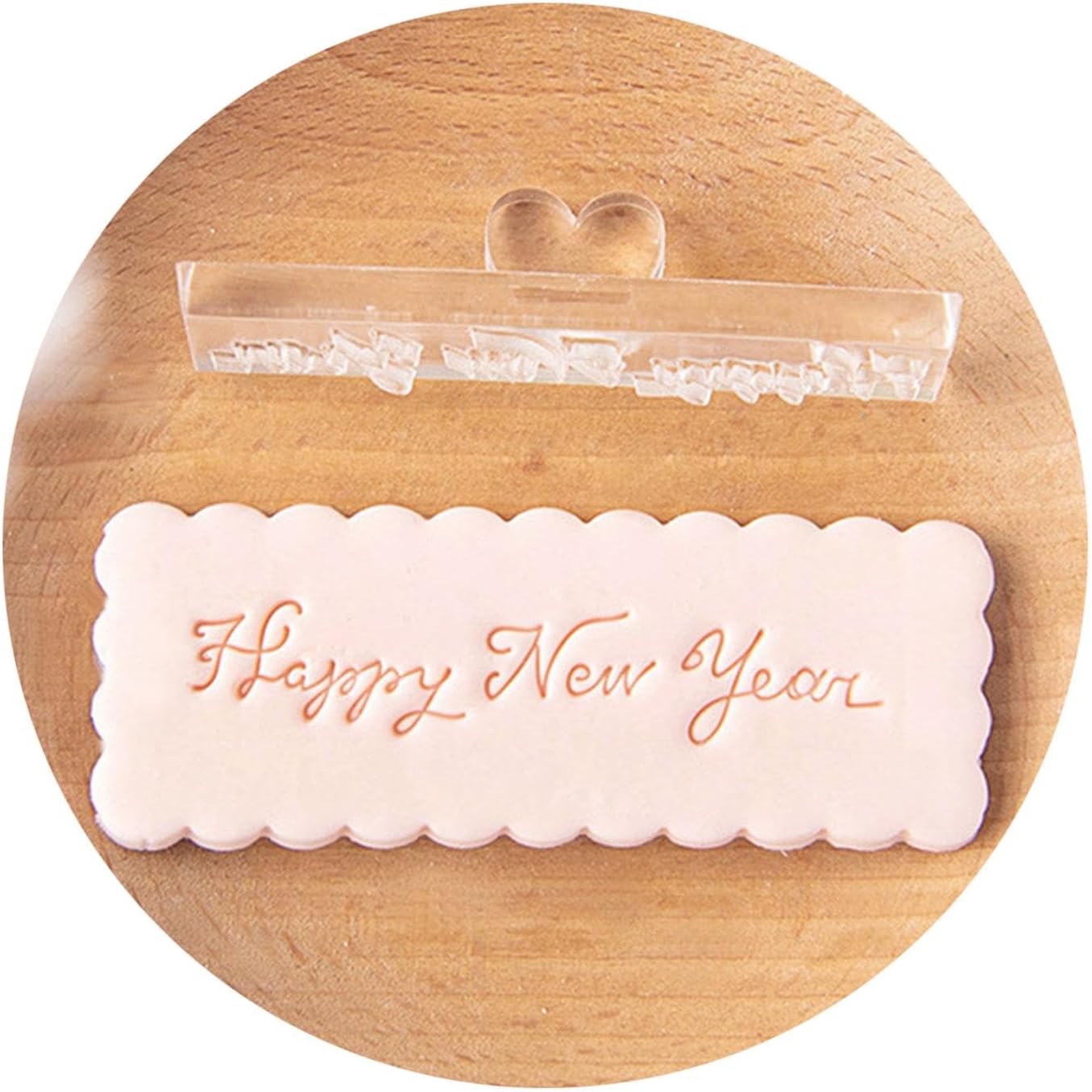 Functional New Year Fondant Stable Embosser Perfect for Special Event and Holiday Baking Enthusiasts Acrylic Fondant Stamp