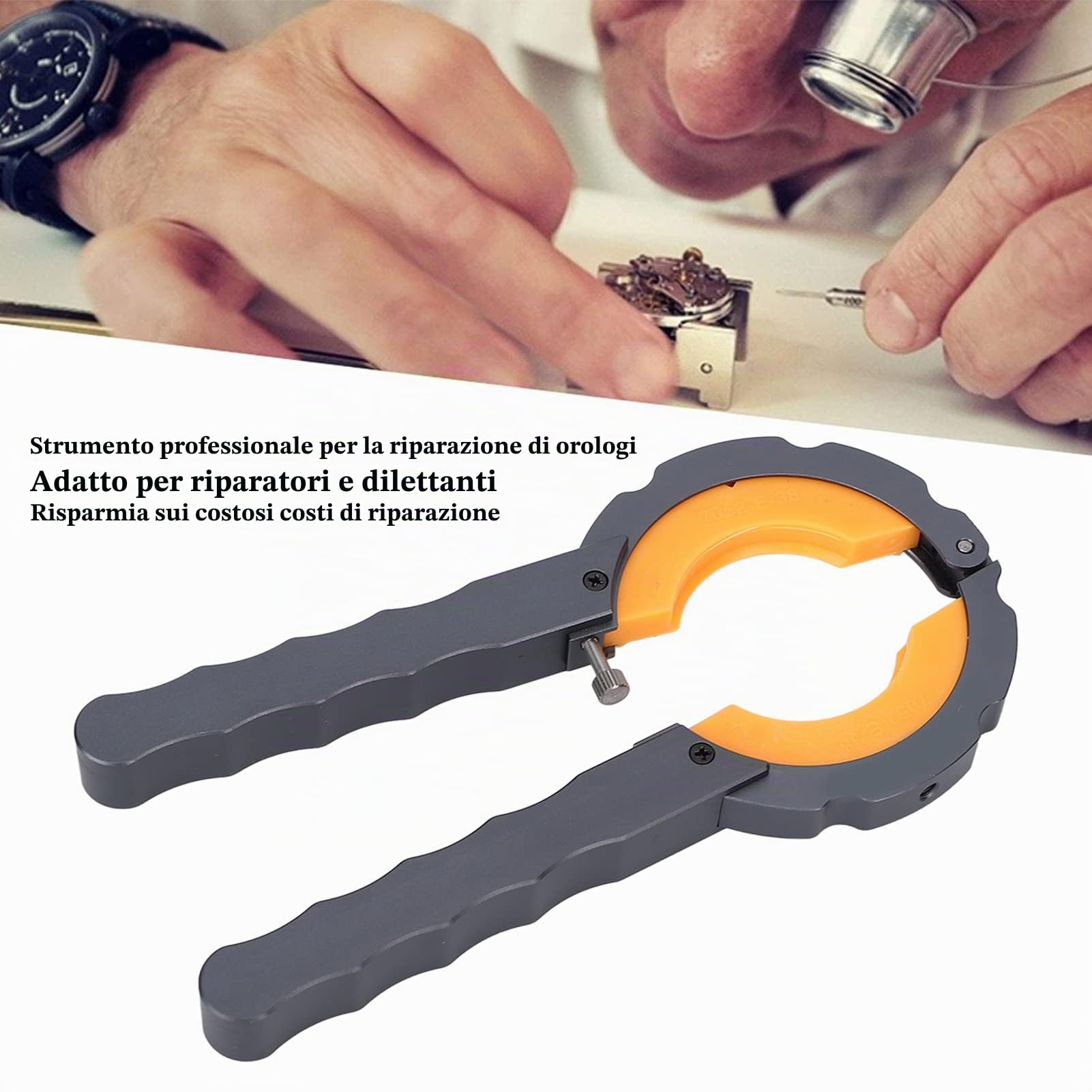 Pinza per Lunetta dell'orologio , Chiave Inglese Strumento di rimozione della Lunetta del Modello Diverso Sicuro in Lega Portatile con Scatola di plastica per orologiaio per Negozio