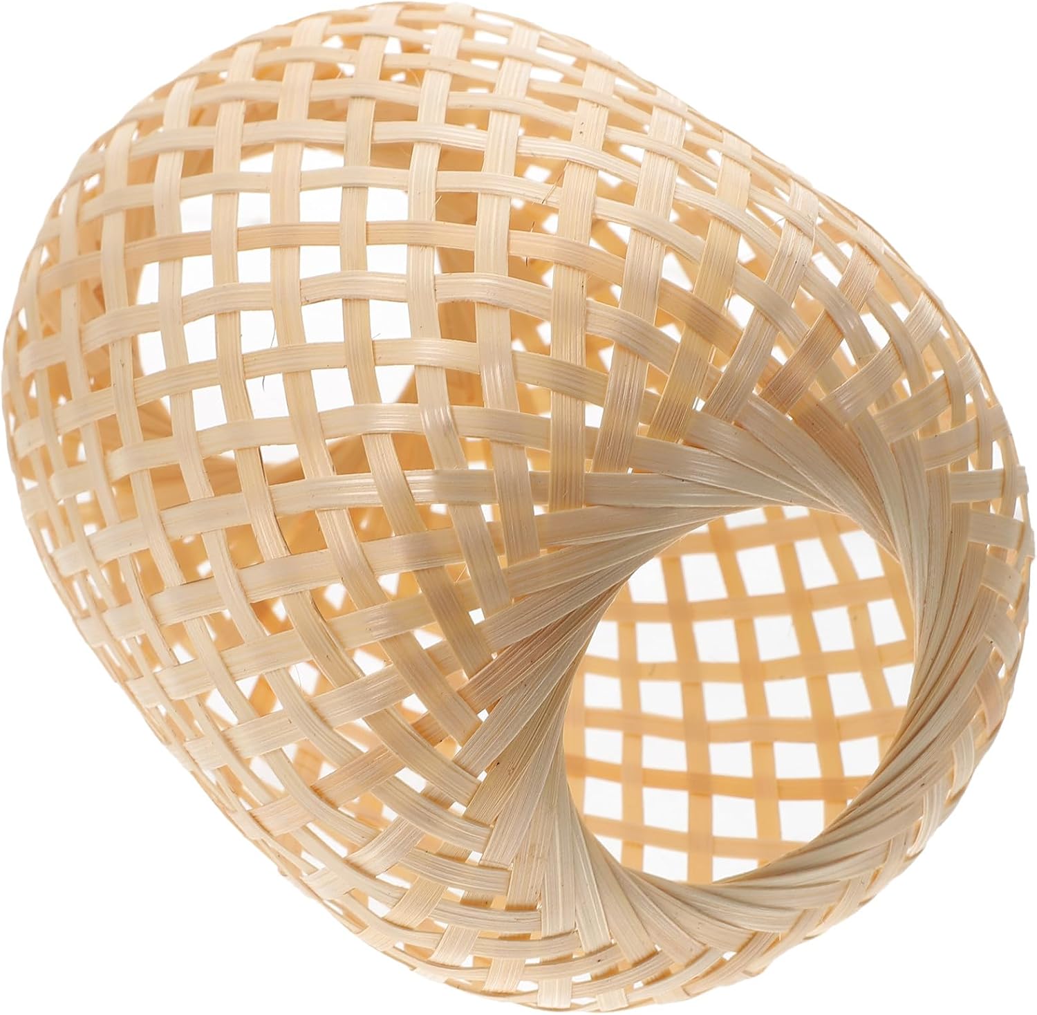 Woven Bamboo Pendant Light Shade Rustic Table Lamp Cover for Home Decor Easy to Install Lightweight Hanging Lampshade Diameter Height