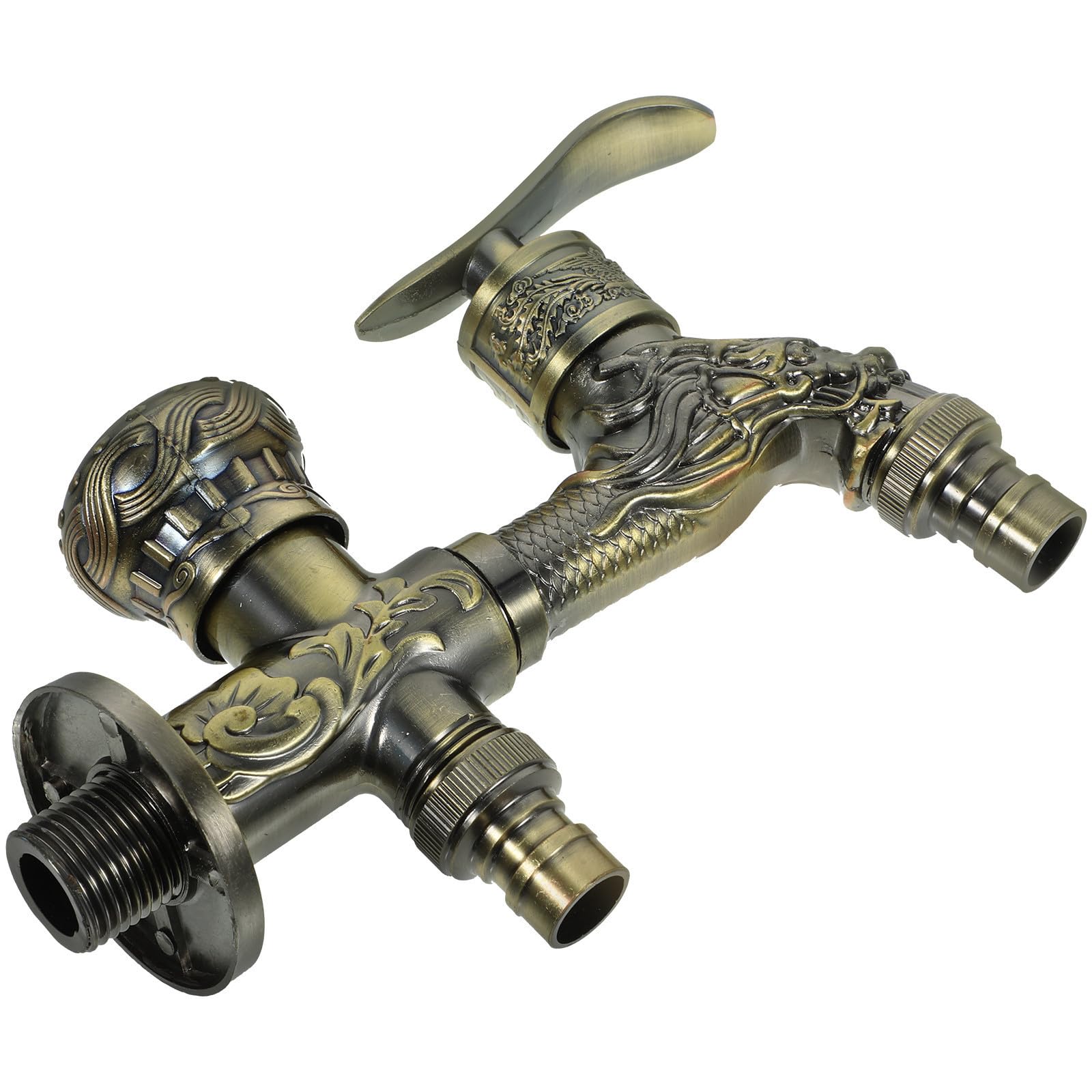 Grifo de aleación de zinc vintage de doble salida para fregadero y baño