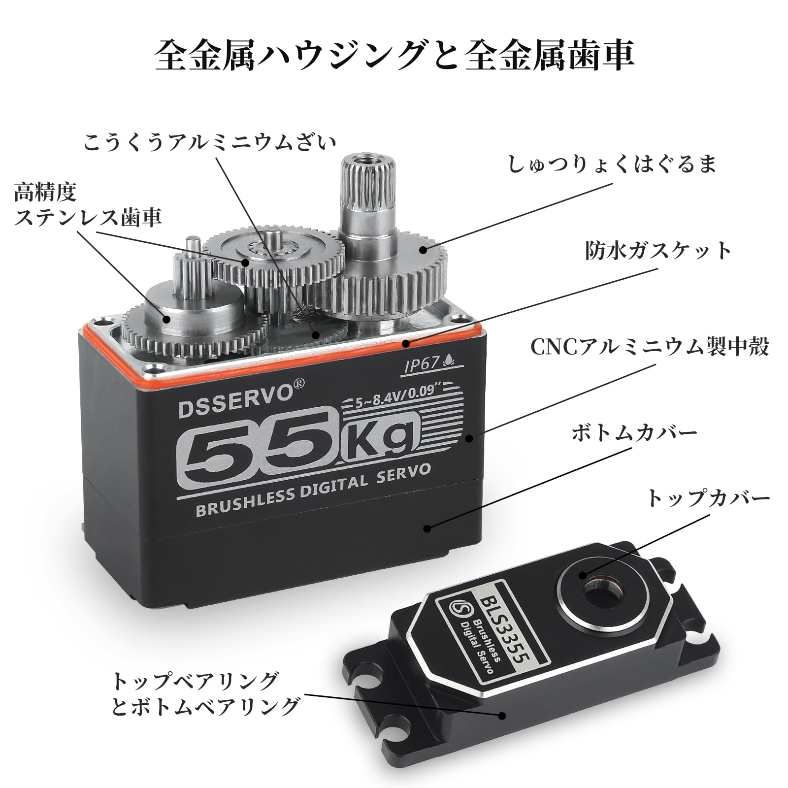 RCクローラー フルメタル　ブラシレス Amazon | ブラシレスサーボ 55KG サーボ フルメタル 高トルクサーボ