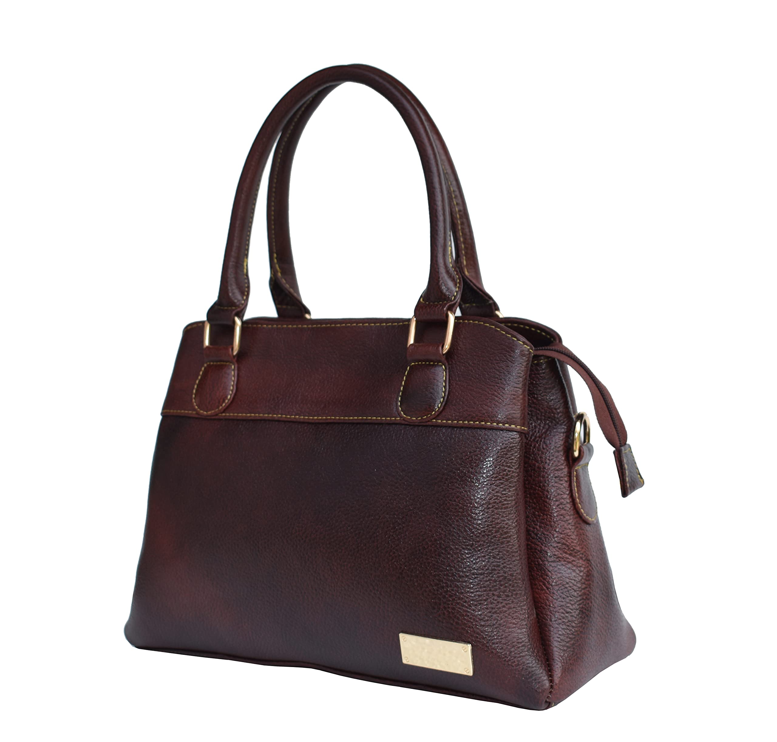 Money iin Genuine Leather Handbags for Women/Pure Original Leather Ladies Purse for Regular Office Use Branded Latest With Cross Body Long Handle, Brown