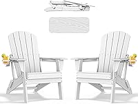 Vista 1 de nevilywood Silla Adirondack plegable, respaldo ergonómico extendido, portavasos, fácil montaje, plástico HDPE duradero, resistente a la intemperie