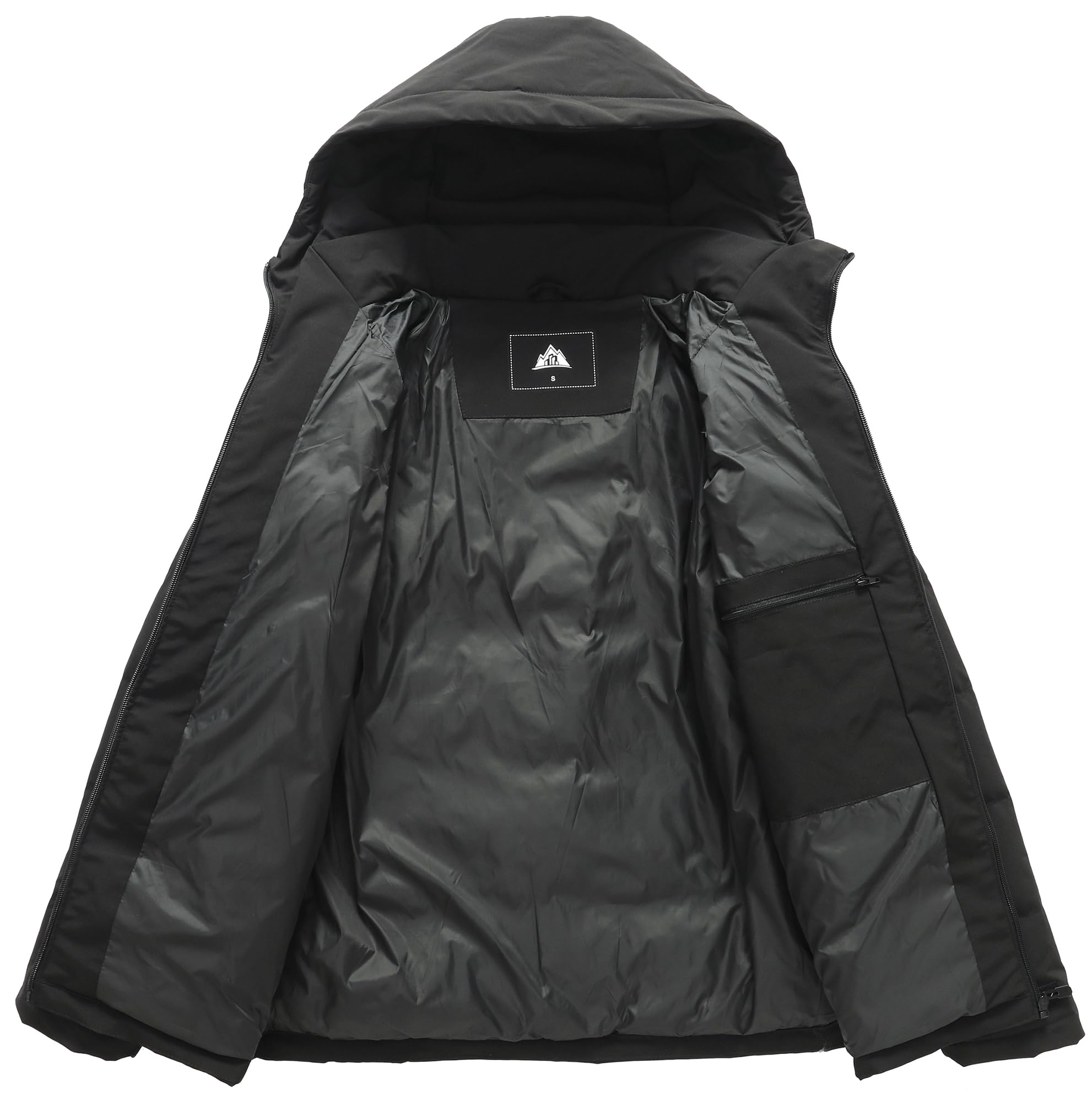 MOERDENG Piumino da donna leggero, con cerniera intera, con cappuccio, trapuntato, caldo, invernale, impermeabile