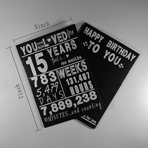 Miniatura 34 de Tarjeta de cumpleaños de 15 años para niñas y niños, regalos de cumpleaños para niñas de 15 años, el mejor regalo para niñas de 15 años, regalos