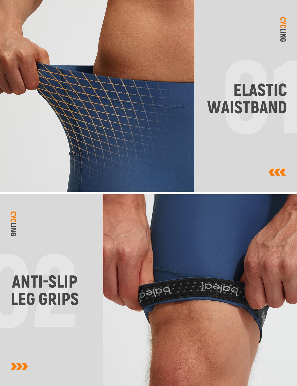baleaf Pantaloncini da ciclismo da uomo, imbottiti, per mountain bike, con tasche, protezione UPF 50+