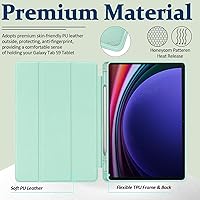 Vista 2 de Miimall Funda de cuero compatible con Samsung Galaxy Tab S9, poliuretano genuino con cubierta de TPU, precisión ultrafina, anticaídas de grado