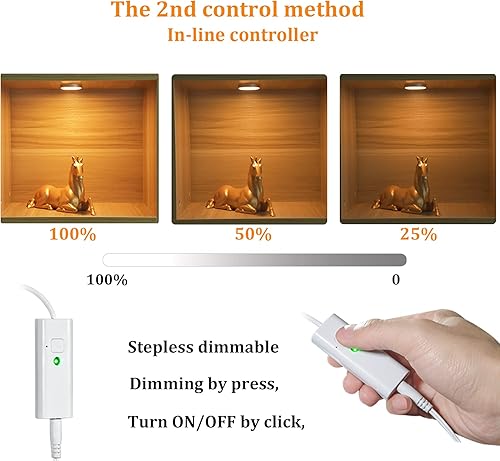 Miniatura 3 de WOBANE Luces LED de disco, kit de iluminación con cable para debajo del gabinete con control remoto, iluminación de mostrador regulable para cocina,