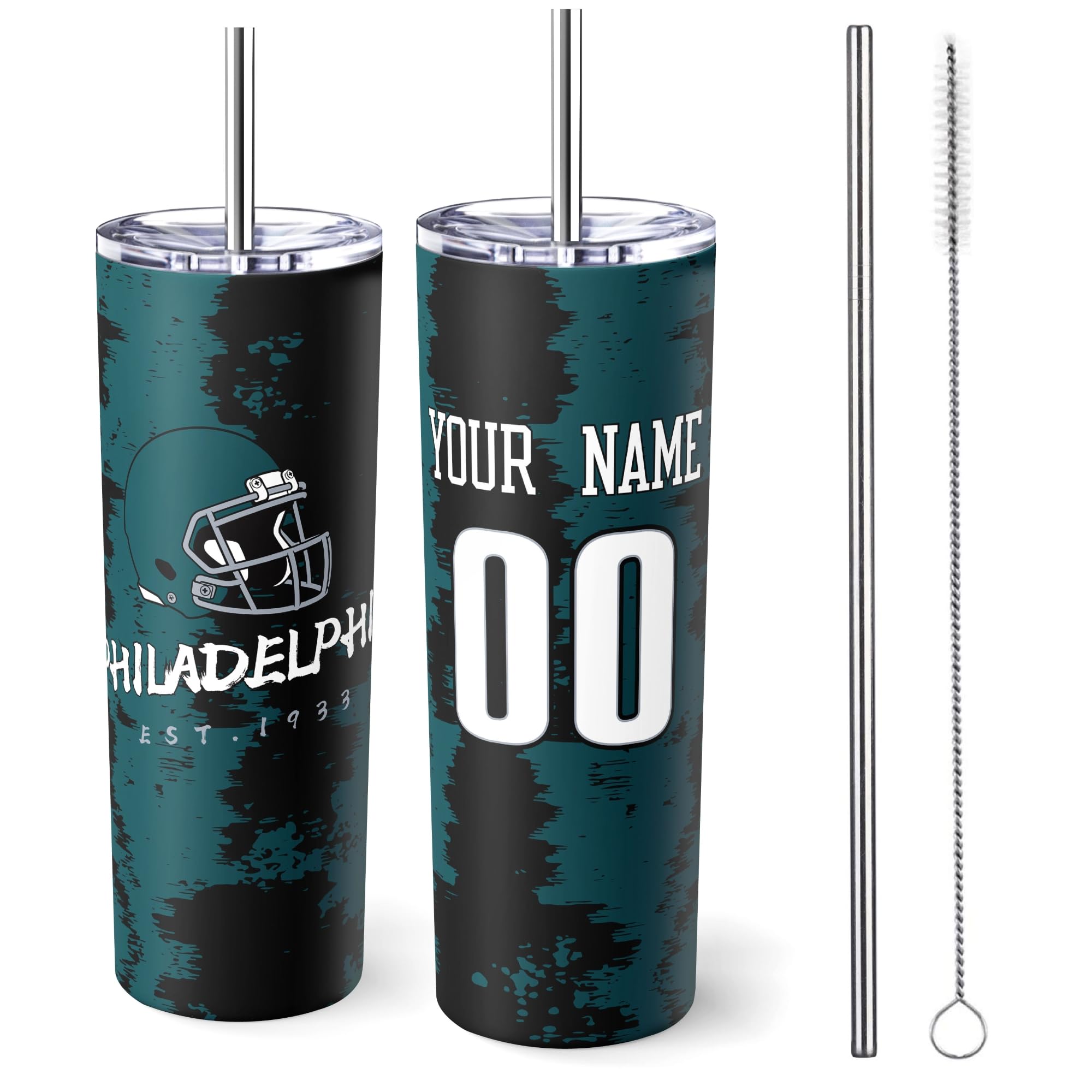 ANTKING Philadelphia Tumbler 20oz Travel Mug Custom Name Number Gift