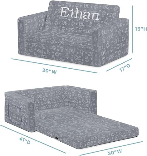 Miniatura 3 de Serta Perfect Sleeper - Sofá convertible extra ancho personalizado a tumbona, cómodo sofá abierto 2 en 1 para niños, gris