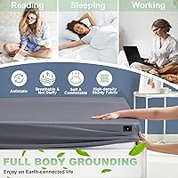 Vista 7 de Grounding Sheets - Sábanas de algodón de alta calidad para terapia de sueño saludable, sábanas bajeras de bolsillo profundo, incluye cable de Gris