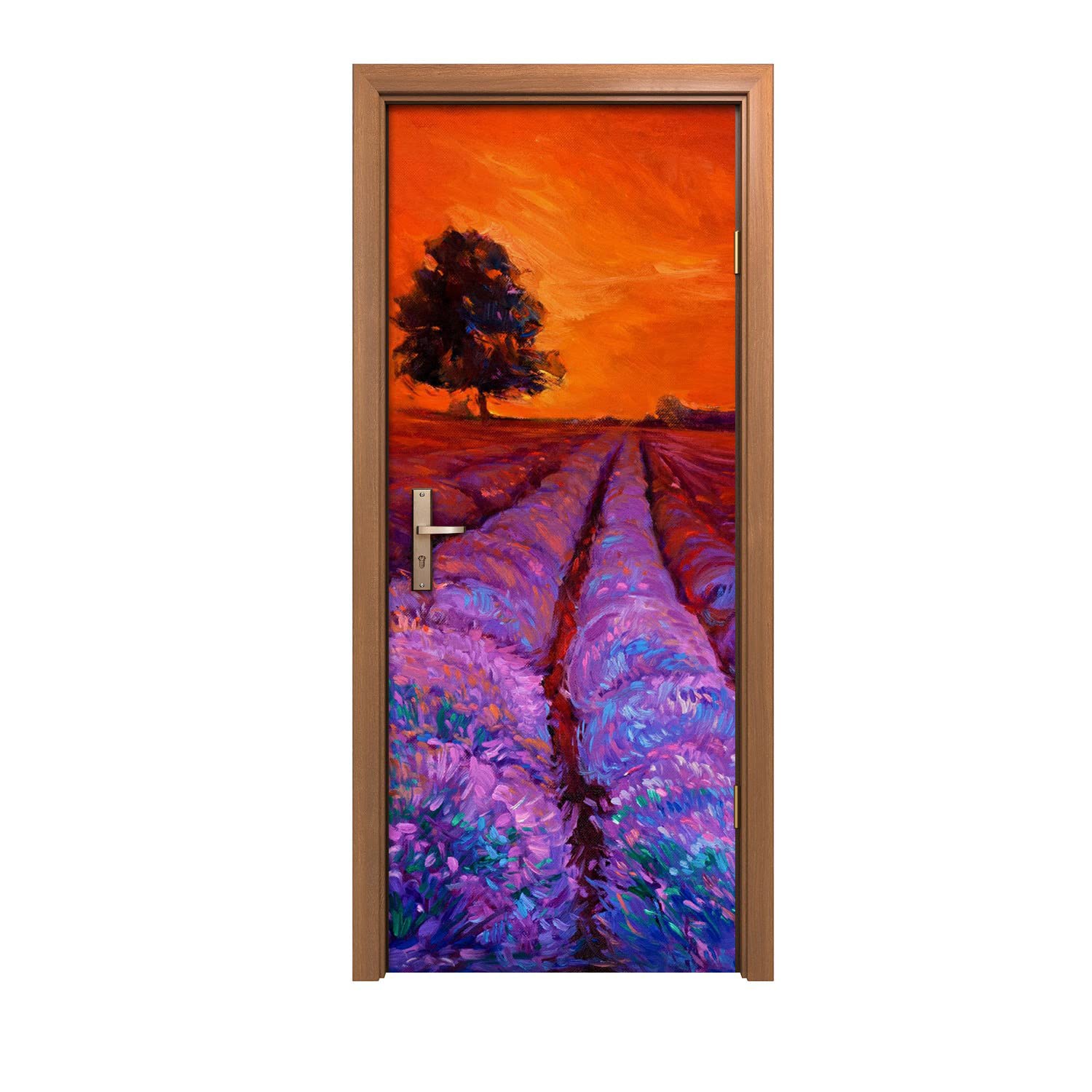 Autocollant de porte Arbre de fleurs 80x200cm pour un salon lumineux