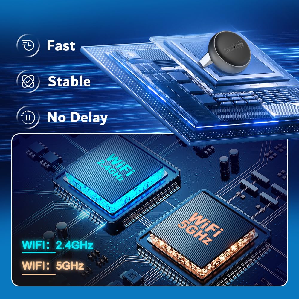 Carlinkit bezprzewodowy adapter CarPlay i Android Auto - Mini Ultra 3 Konwerter OEM przewodowego na bezprzewodowy Dongle dla iPhone i Android 11+, złącze USB-A/Type-C Plug & Play, szybkie połączenie