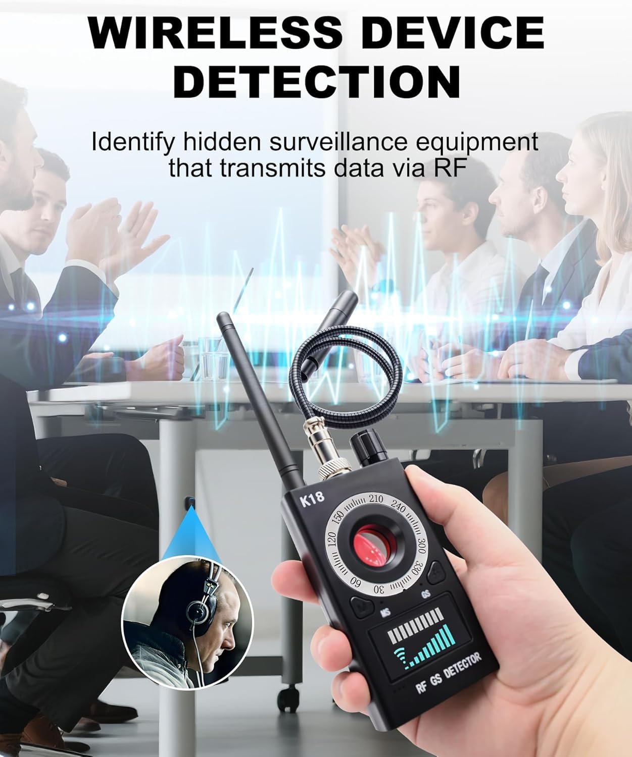 Bezprzewodowy wykrywacz ukrytej kamery, antyszpiegowski, wykrywacz błędów, skaner RF, detektor GPS, lokalizator GPS, urządzenie podsłuchowe, wyszukiwarka aparatów