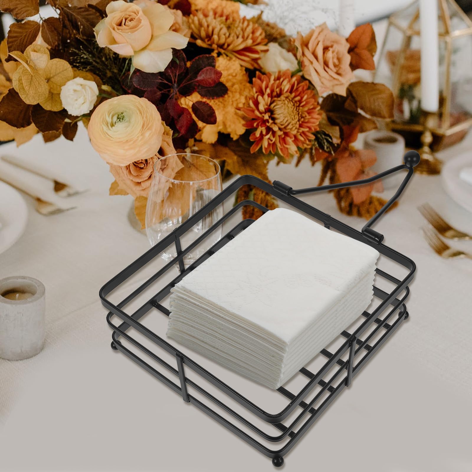 SUPVOX Dispensador de Servilletas para Encimera de Hierro Duradero Bandeja Porta Servilletas, Adecuado para Cocina y Restaurante