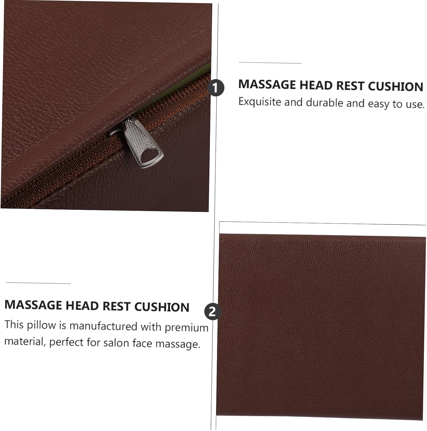 1Pc Face Massage Pillow for Spa and Salon Use PU Leather Neck Cushion Rectangular Massage Table Pillow Soft Foam Head Rest for Neck Pain Relief for Home Treatment