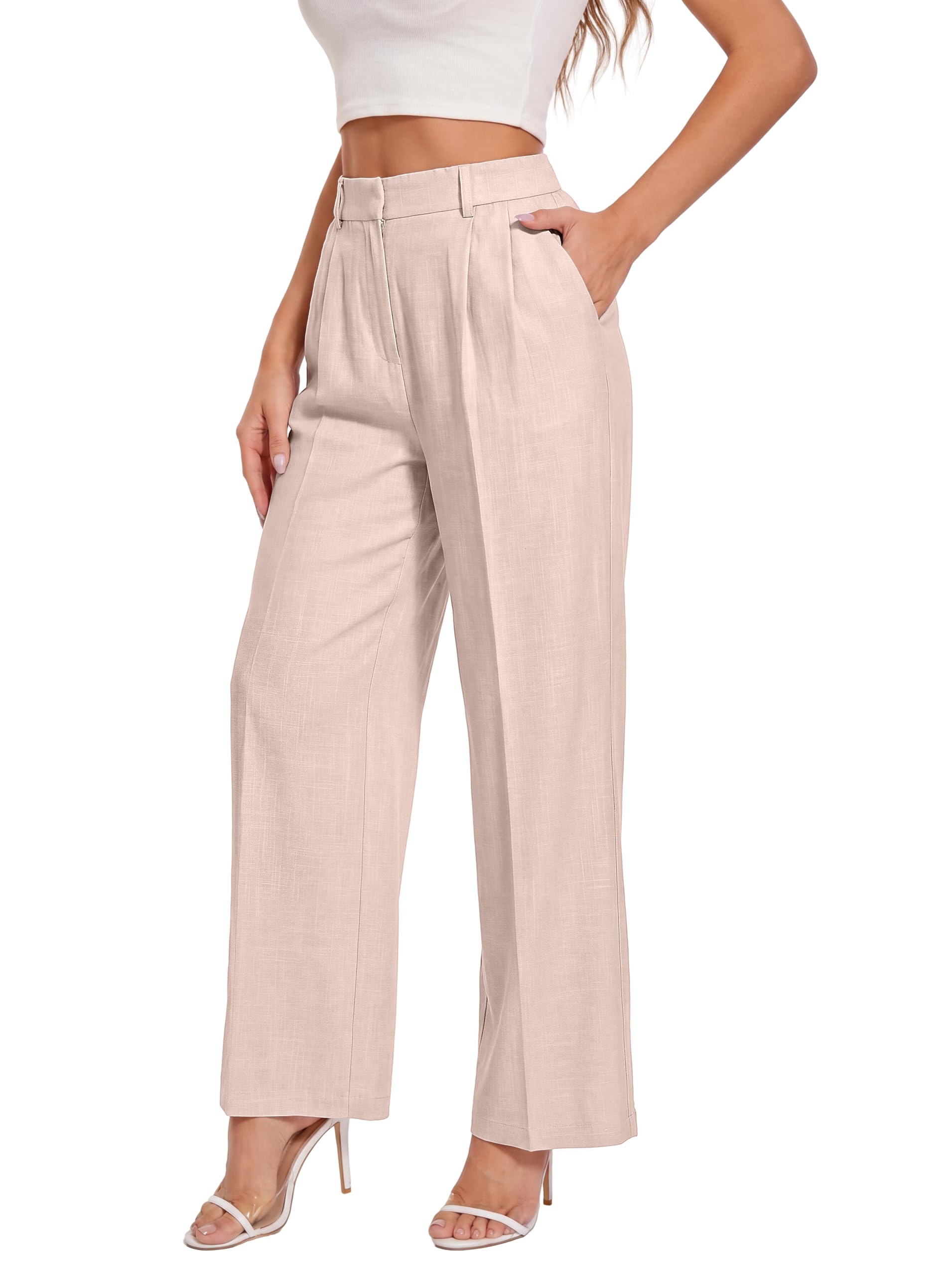 FUNYYZO Wide Leg Dress Pants for Women Work Slacks Business Casual Outfits