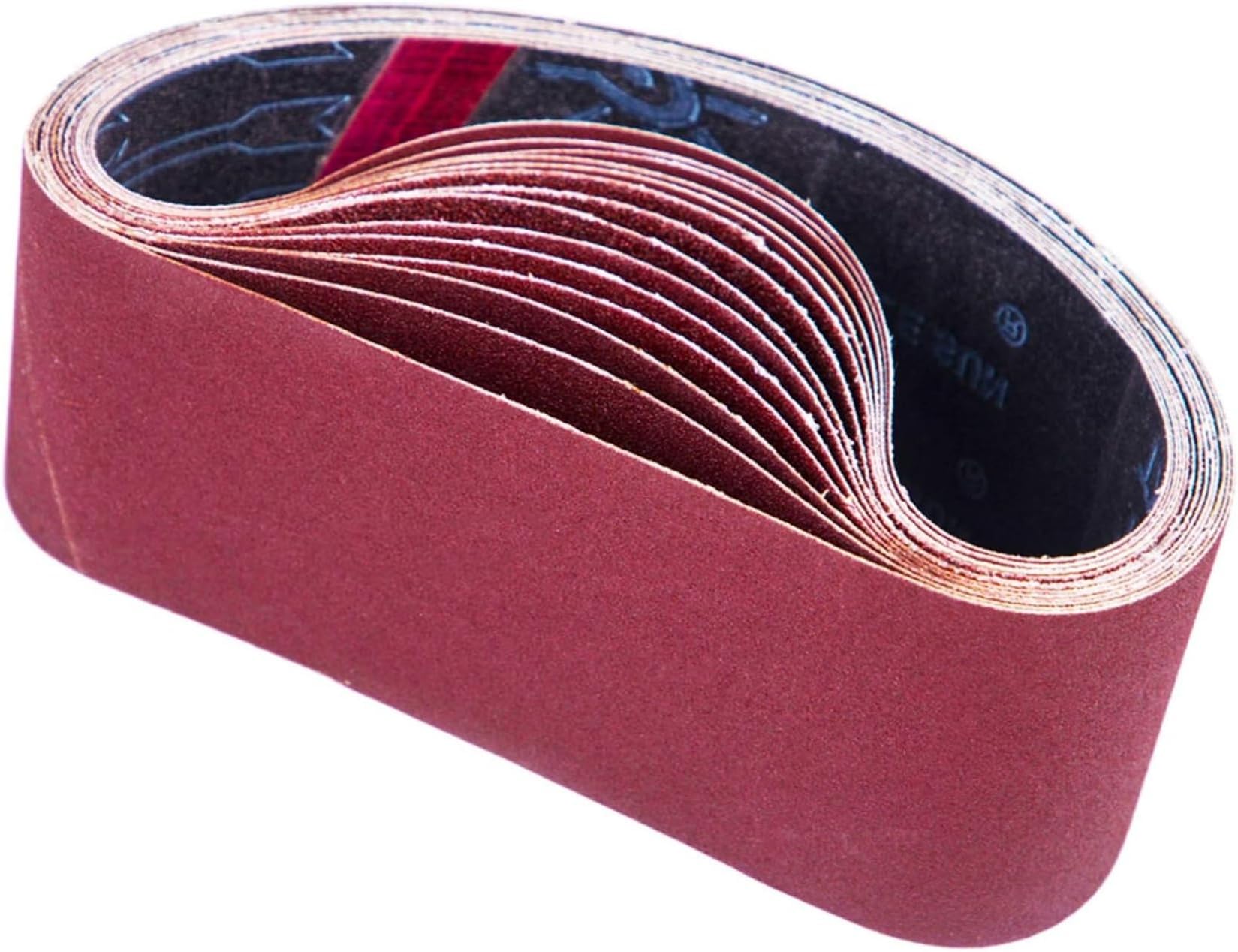 15 Pack Sanding Belts, 75 x 457 mm Assorted Grit Sanding Belts for Belt Sanders - Including 80/120/150/240/400 Grits, Ideal for Woodworking