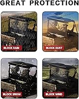 Vista 7 de Parabrisas trasero suave para Yamaha Rhino y Massimo UTVs – Parabrisas de PVC listo para el invierno, impermeable y resistente al viento, bloquea