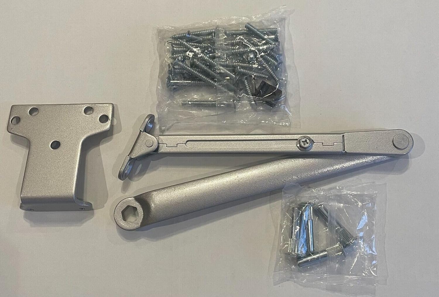 New 4040XP-3077 Regular ARM Silver Replacement for Commercial Heavy Duty Door Closer SLVR with Shoe Screws Bolts