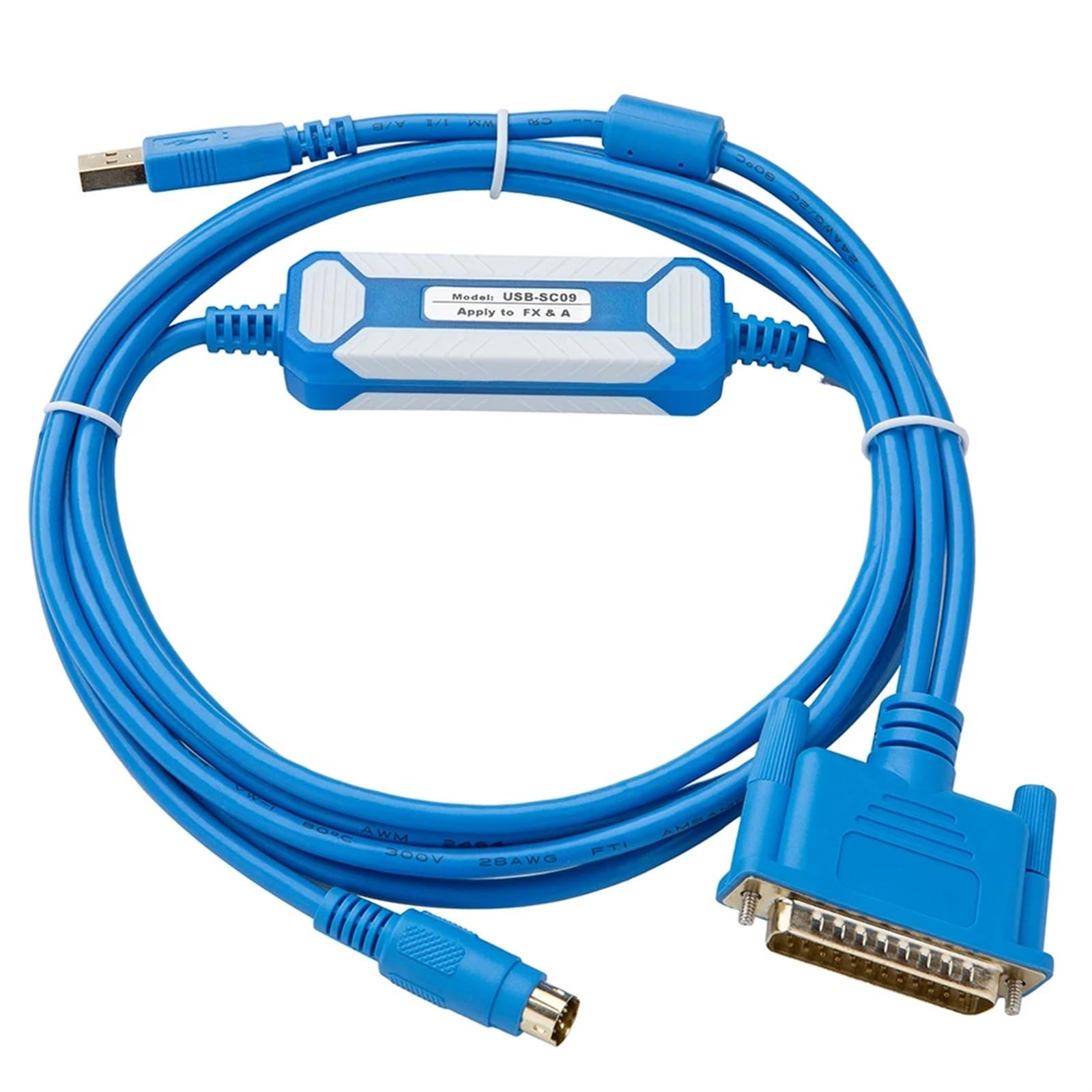 USB-SC09 for FX0 FX0S FX1S FX0N FX1N FX2N Cavo di programmazione serie FX/A Linea di download Porta RS232(Gold Plated Isolated)