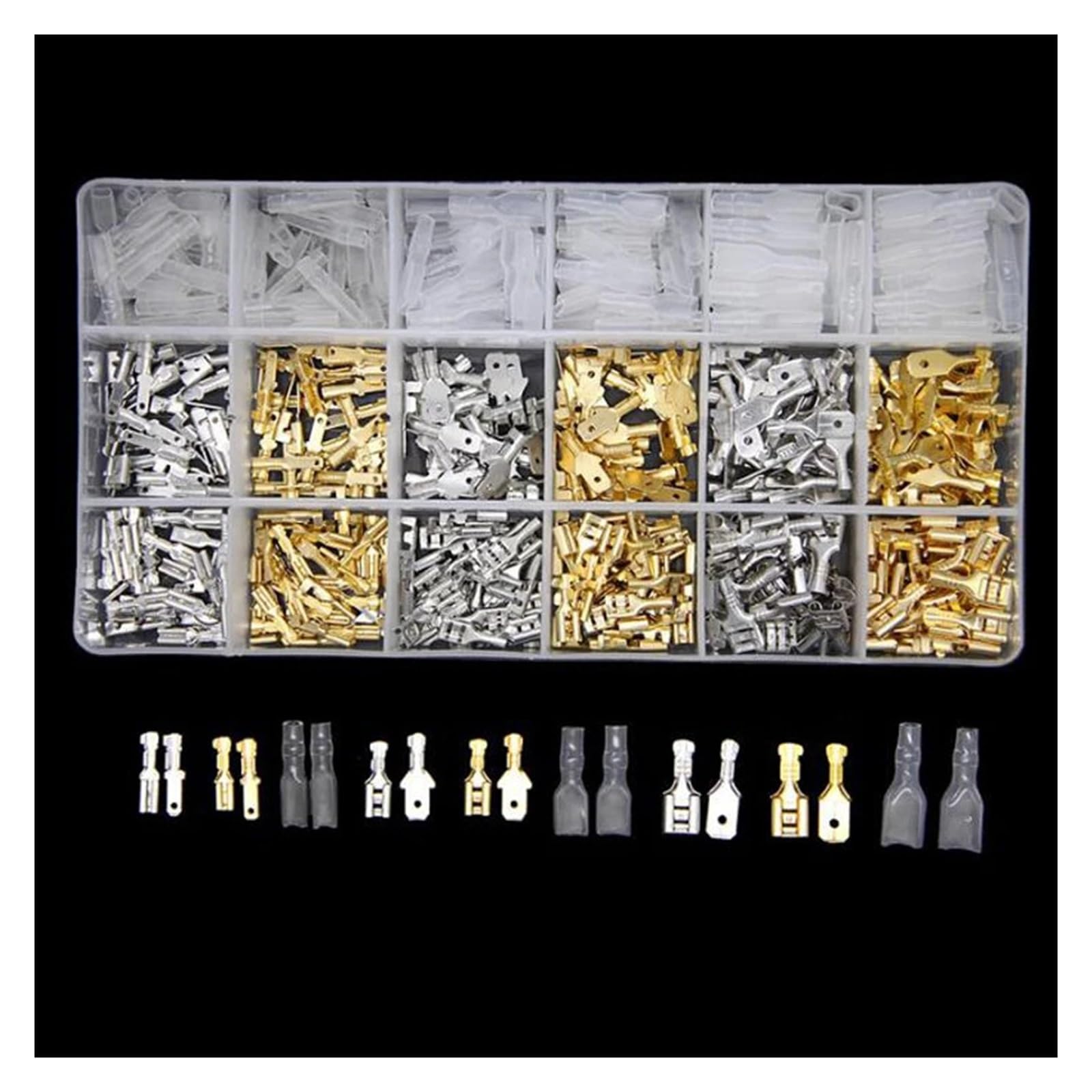 LTRAJUYNH 540Pcs Female Male Electrical Spade Wire Butt Connectors Lugs Battery Starter Cable Splice Crimp Terminals Kit Assortment