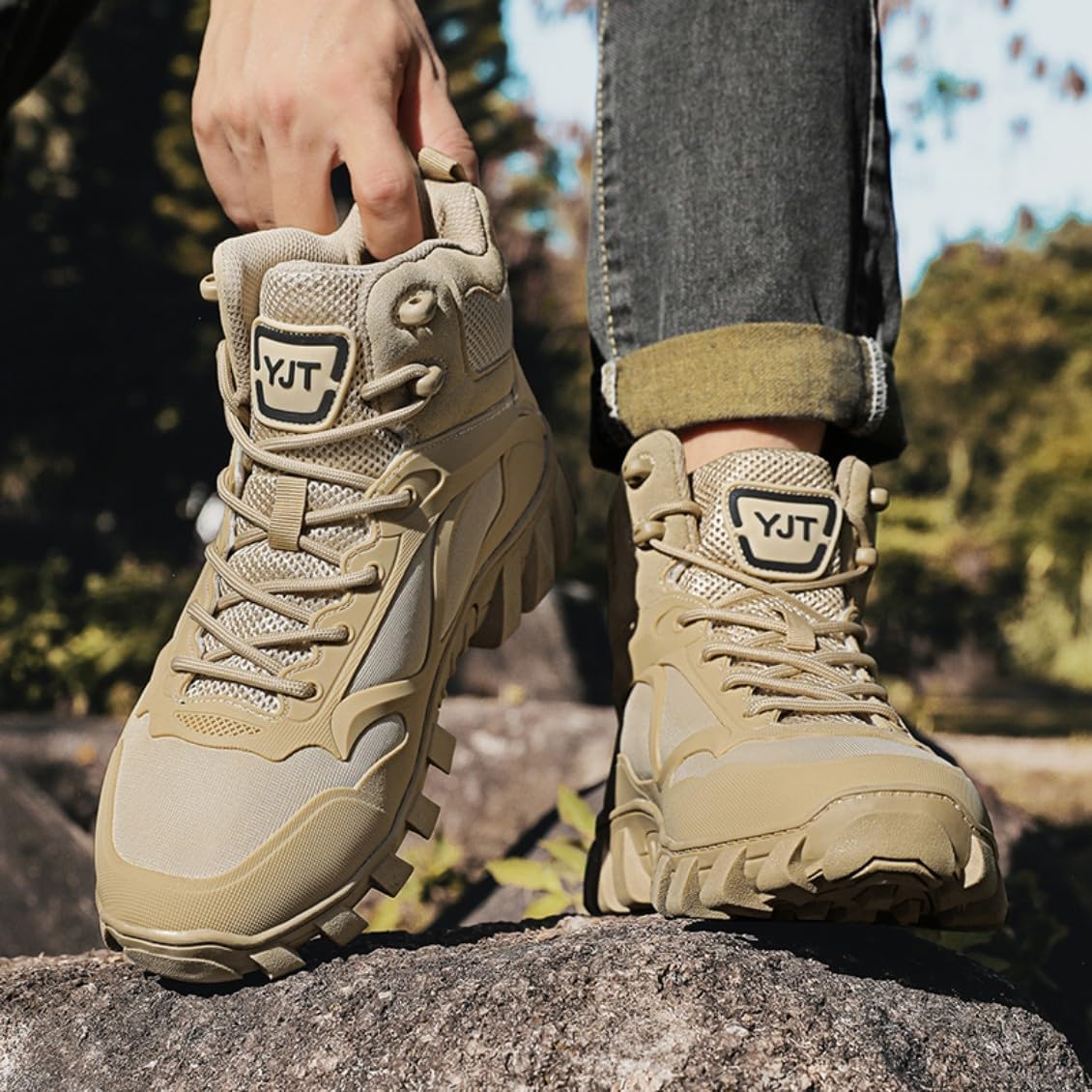 ailishabroy Men’s Military Tactical Boots