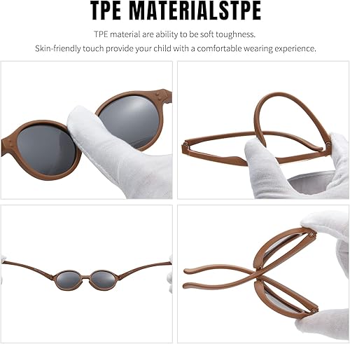 Miniatura 6 de Hycredi Gafas de sol polarizadas para bebés con correa UV400 protección UV400 para niños pequeños de 0 a 24 meses