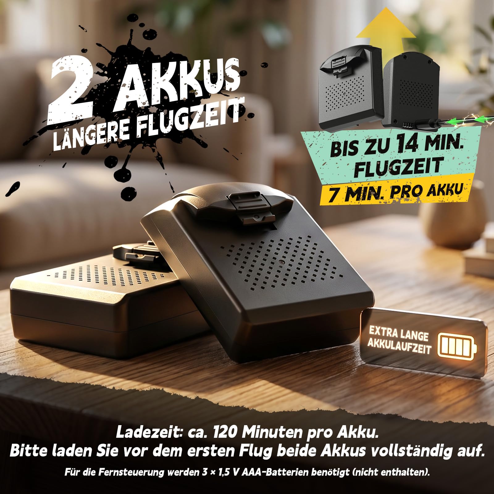 RC Wandkletternde Stunt Drohne mit Doppelrädern, 3-in-1 mit LED | ToyAward 2026 nominiert (Spielwarenmesse Nürnberg), 360° Tricks, Fernsteuerung für Jugendliche & Erwachsene